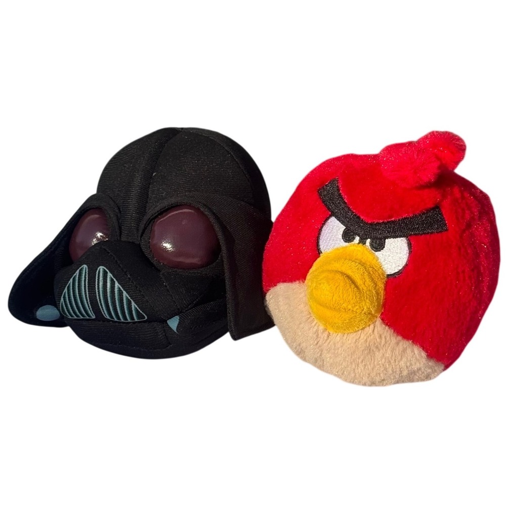 Angry Birds Star Wars Darth Vader & Red Bird Plush Set 5" Gaming Toys Red Black